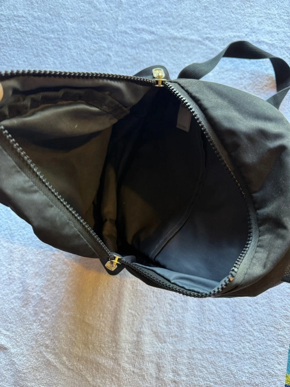 adidas Black Round Mini Backpack with Gold Zips